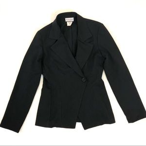 Vintage 80s Black Asymmetrical Blazer Size 5/6